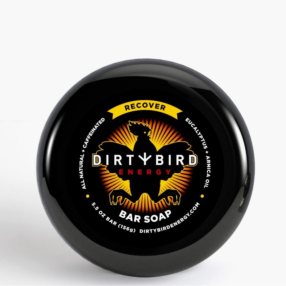 Dirty Bird energy Recover eucalyptus, caffeinated and arnica oil bar soap
